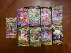 Pokemon TCG: Sword & Shield- (3)Evolving Skies, (3)Fusion Strike,(3)Lost Origin - Image 1