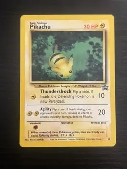 2000 Pokemon TCG Pikachu #27 Wizards Black Star Promo LP - Image 1