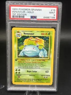 1999 POKEMON SPANISH 1ST Edition #15 VENUSAUR-HOLO PSA 9 👀 WOTC - Image 1