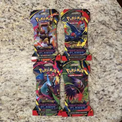Pokemon Mega Evolution Phantasmal Flames Booster Pack Art Set 4 Pack Lot SEALED - Image 1