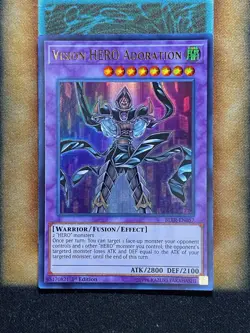 Yugioh Vision HERO Adoration BLLR-EN057 Ultra Rare 1st Ed LP - Image 1