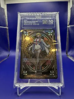 2025 ONE PIECE STUSSY A FIST OF DIVINE SPEED SPECIAL ALT SUPER RARE -085 TAG 10 - Image 2