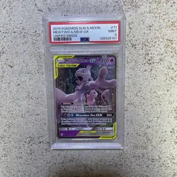 Mewtwo & Mew GX 71/236 Unified Minds Tag Team Pokemon Card PSA 9 MINT - Image 1