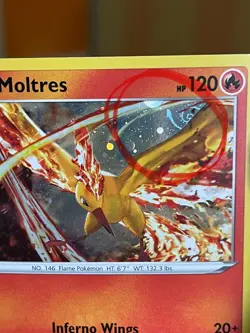 POKEMON MOLTRES 021/172 RARE HOLOFOIL COSMOS HD SWIRL BRILLIANT STARS NM CARD - Image 2