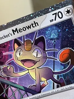 POKEMON TEAM ROCKET'S MEOWTH 149/182 COMMON COSMOS HOLO WITH SWIRL NM CARD - Image 4