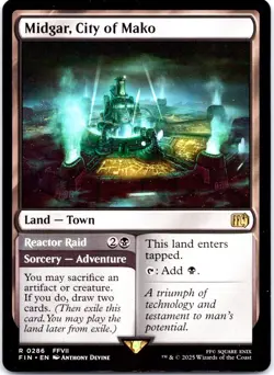 MTG Midgar City of Mako FFVII Final Fantasy FIN Rare Land Adventure NM - Image 1