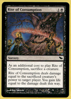 RITE OF CONSUMPTION SHADOWMOOR SHM COMMON SORCERY LP MTG 76 - Image 1
