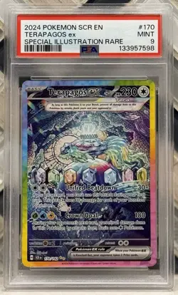 PSA 9 Terapagos Ex Special Illustration Rare 170/142 Stellar Crown Pokemon TCG - Image 1