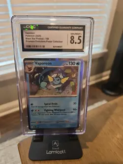 Pokemon Graded Vaporeon #168 Black Star Promo Cosmos Holo CGC 8.5 - Image 1