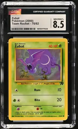 Pokemon - 2000 Team Rocket #70/82 Zubat CGC 8.5 FREE SHIPPING (US Only) - Image 1