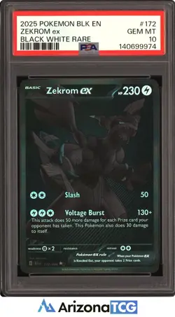 Pokemon 2025 Zekrom ex 172/086 Black White Rare Black Bolt GEM MINT PSA 10 - Image 1
