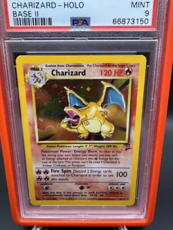 2000 Pokemon Charizard 04/130 Base Set 2 PSA 9 with SWIRL Holo Mint 🌶 - Image 4