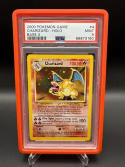 2000 Pokemon Charizard 04/130 Base Set 2 PSA 9 with SWIRL Holo Mint 🌶 - Image 5