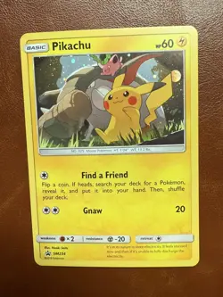 Pokemon Pikachu SM234 Cosmos Foil Black Star Promo Holo - Sun and Moon NEAR MINT - Image 1