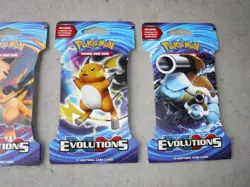 POKEMON XY EVOLUTIONS SLEEVED BOOSTER PACKS 4 CHARACTER SET BLISTER PACK 2016 - Image 3