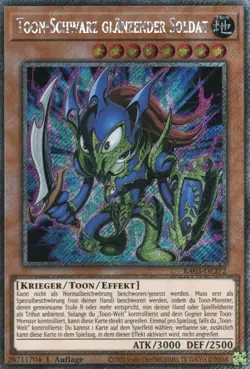 yugioh Toon-Schwarz glanzender Soldat RA03-DE272 PLATINUM SECRET RARE DEUTSCH - Image 1