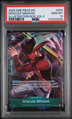 Dracule Mihawk #003 2025 One Piece Promos Illustration Box Vol.4 PSA 10 - Image 1