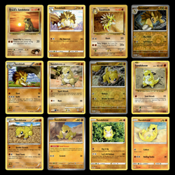 12x Brocks Sandshrew Lot Sandslash Sandshrew 72.0 Gym Heroes Pokemon Cards Set - Image 1