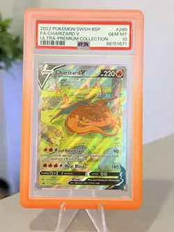 Charizard V 260 Sword & Shield Black Star Promo Card Holo PSA 10 Charizard UPC - Image 1