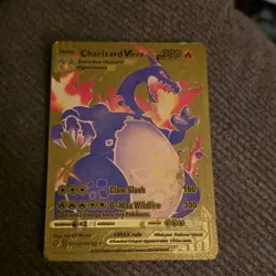Pokemon Charizard VMAX Gold Metal Card Shining Fates SV107/SV122 Shiny Holo Rare - Image 1