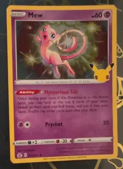Mew 011/025 Pokemon TCG 25th Anniversary Holo Card Celebrations Pokemon Card - Image 1