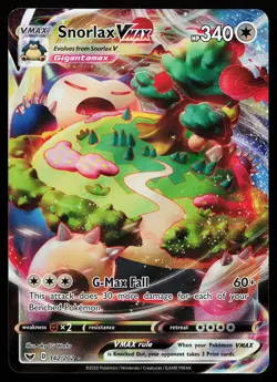 Snorlax VMAX 142/202 Ultra Rare Sword & Shield Base Set Pokemon Card - Image 1