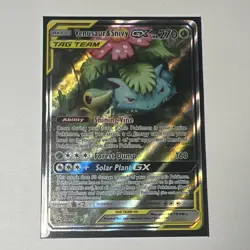 Pokemon Venusaur & Snivy GX TAG TEAM Full Art Promo SM229 Holo Card - Image 1