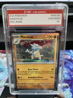 MAROWAK 2024 HOLO FOIL #105/165 Pokemon RARE Card GRADED 10 MINT - Image 1
