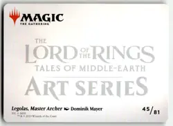 Legolas, Master Archer Art Card Gold-Stamped Signature - Lord of The Rings - Image 2