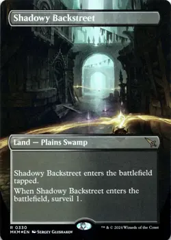 Shadowy Backstreet FOIL BORDERLESS Murders at Karlov Manor Magic MTG NM - Image 1