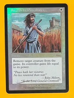 MTG SWORDS TO PLOWSHARES (Foil) FNM (OldManMTG 013-080) - Image 1