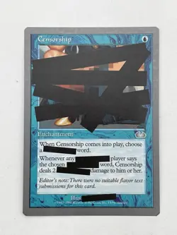 Magic The Gathering MTG Unglued Enchantment Censorship - Image 1