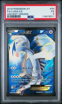 2015 Pokemon Lugia EX Ancient Origins Full Art XY #94 PSA 5 EX - Image 1