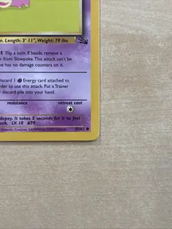 Pokemon TCG Slowpoke 1st Edition Common Card Fossil, 55/62, Regular LP Condition - Image 2