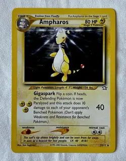 Pokemon TCG Ampharos Holo Rare 1/111 Neo Genesis 2000 (NM) - Image 1