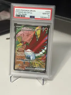 Pokemon 2025 Destined Rivals Ethan's Ho-Oh EX Ultra Rare Card 209/182 Psa 10 - Image 1