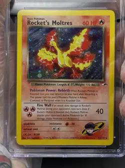 Rocket's Moltres 12/132 Holo Rare Gym Heroes Pokemon Card CGC 4 - Image 3