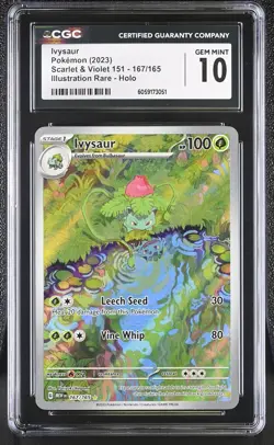 CGC 10 Gem Mint - Ivysaur Scarlet & Violet 151 167/165 - Pokemon TCG - Image 1