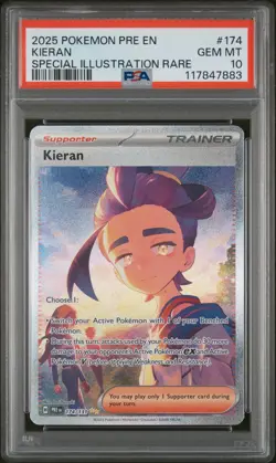 PSA 10 Gem Mint - Kieran SAR 174 Prismatic Evolutions - Pokemon TCG - Image 1