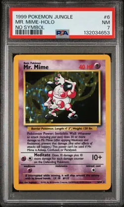 PSA 7 NM - Mr. Mime - Holo 6 Jungle No Symbol - Pokemon TCG - Image 1