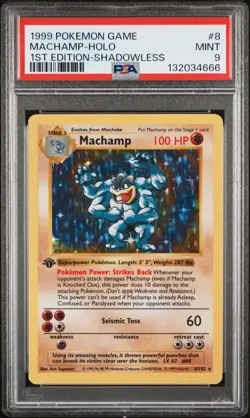 PSA 9 Mint - Machamp - Holo 8 Base Set 1st Edition Shadowless - Pokemon TCG - Image 1
