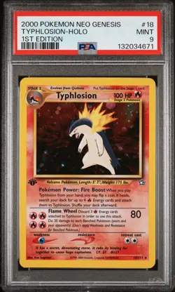 PSA 9 Mint - Typhlosion - Holo 18 Neo Genesis 1st Edition - Pokemon TCG - Image 1