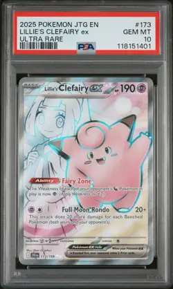 PSA 10 Gem Mint - Lillie's Clefairy Ex 173 En-Journey Together - Pokemon - Image 1