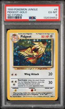 PSA 6 EX-MT - Pidgeot - Holo 8 Jungle No Symbol - Pokemon TCG - Image 1