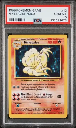 PSA 10 Gem Mint - Ninetales - Holo 12 Base Set - Pokemon TCG - Image 1