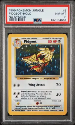 PSA 8 NM-MT - Pidgeot - Holo 8 No Symbol Jungle - Pokemon TCG - Image 1