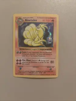 Pokemon TCG Ninetales Holo Unlimited Rare Card Base Set 12/102 - Image 1