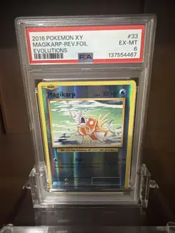 2016 POKEMON XY EVOLUTIONS #33 MAGIKARP-REVERSE FOIL PSA 6 - Image 2