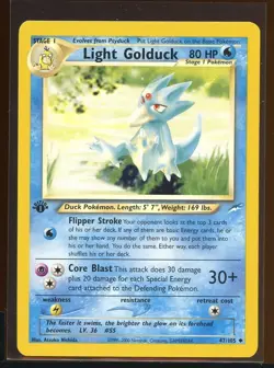 Light Golduck Uncommon 47/105 Ex/NM 1st Edition Neo Destiny Pokemon - Image 1