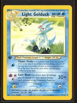 Light Golduck Uncommon 47/105 Ex/NM 1st Edition Neo Destiny Pokemon - Image 3